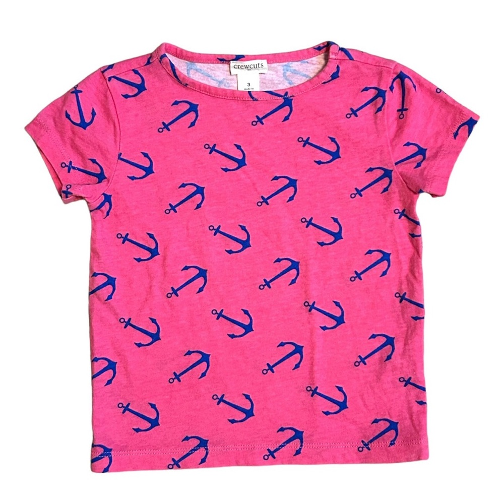 J. Crew Crewcuts pink tshirt with anchors